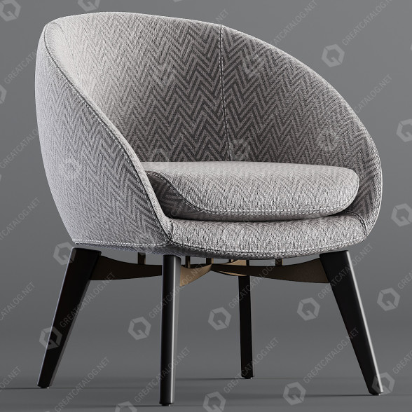 Стілець Minotti Russell Lounge 3D модель