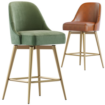 Барний стілець West Elm Mid-Century Leather Counter Stool