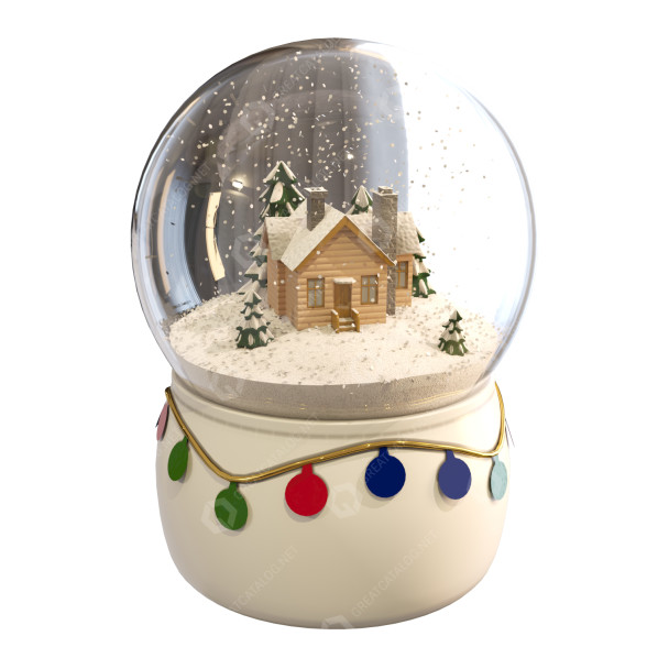 Іграшка Snow Ball with a House and Trees 3D модель
