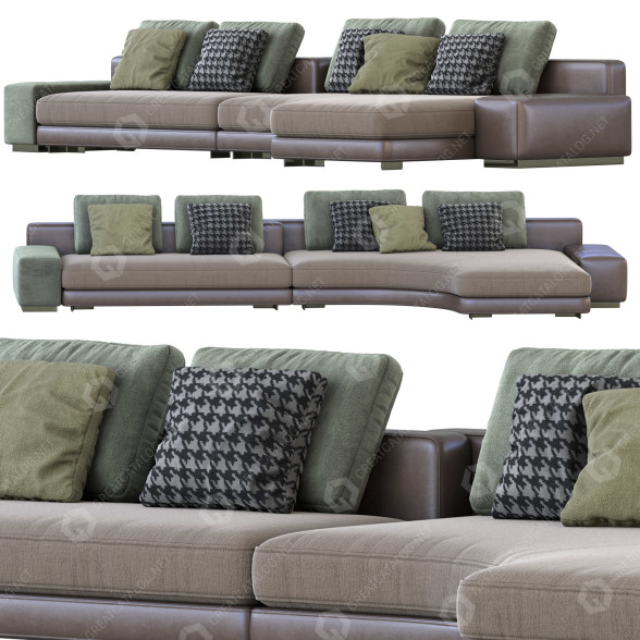 Sofa Minotti Daniels 02 3D-Modell