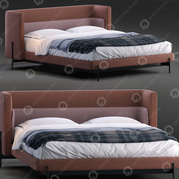 Łóżko Busnelli Adamo Yume Brown model 3D