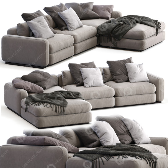 Canapé Flexform Beauty Beige modèle 3D
