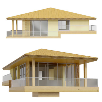 Бунгало Wooden Bamboo Beach Build 3D модель