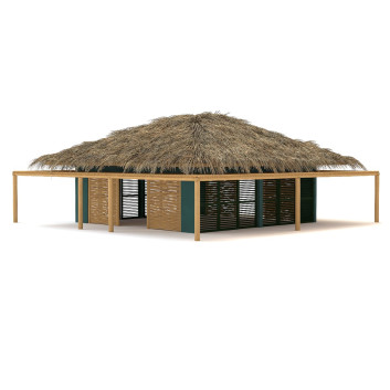 Бунгало Tropical Wooden Thatched Roof 3D модель