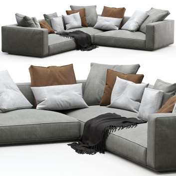 Canapé Flexform Grandemare Gray Modèle 3D