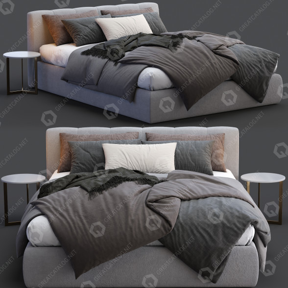 Cama y mesitas de noche Lema Warp Modelo 3D