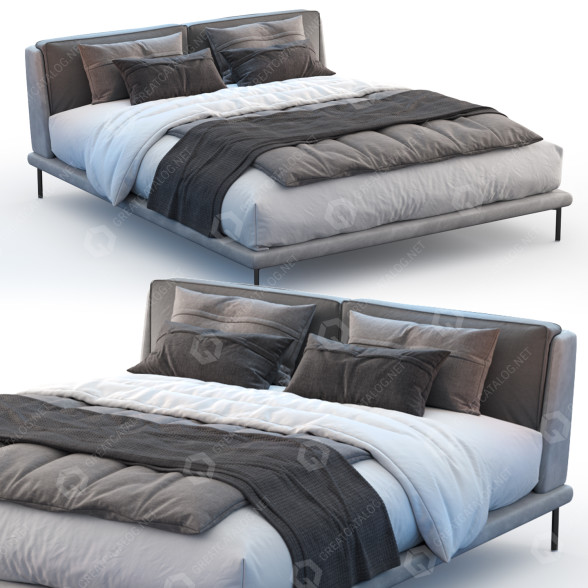 Bett MyHome Collection Mise Gray 3D-Modell