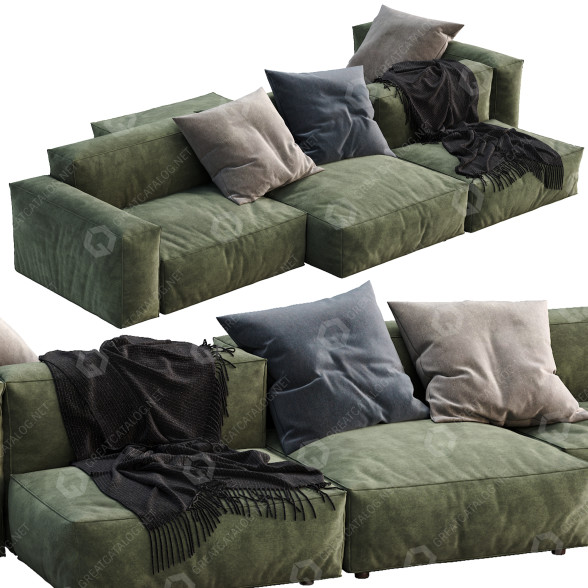 Sofa Flexteam Reef Green model 3D