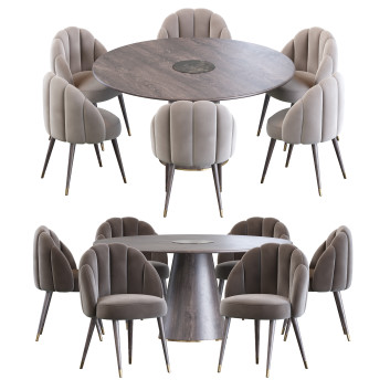 Стіл та стільці Essential Home Daisy and Bertoia Round