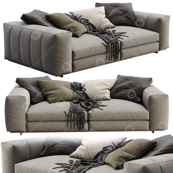 Sofá Minotti Freeman Beige Modelo 3D