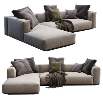 Canapé Flexform Grandemare Beige Modèle 3D