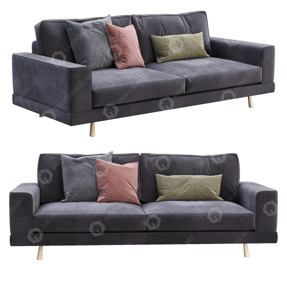 Sofa Felis Aspen Gray model 3D