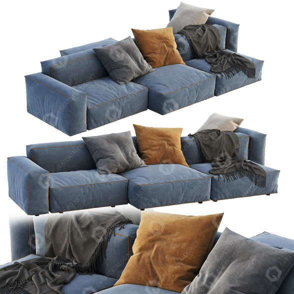 Sofa Flexteam Reef Blue model 3D