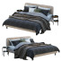 Bett und Nachttischchen MADE Besley Beige - Navasard