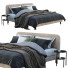 Bett und Nachttischchen MADE Besley Beige - Navasard