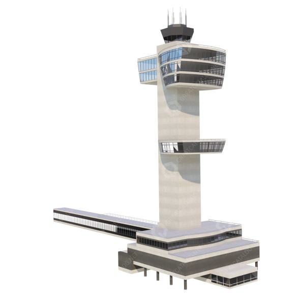 Будівля Airport Flight Control Tower JFK 3D модель