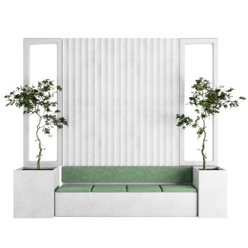 Facade, Bench, Trees
