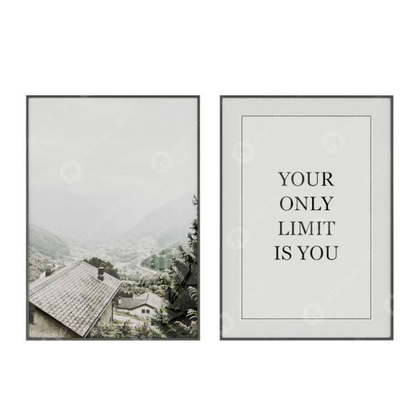 Картини Mountains and Text 3D модель