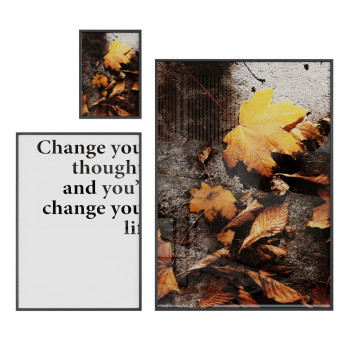Картини Autumn Leaves and Text