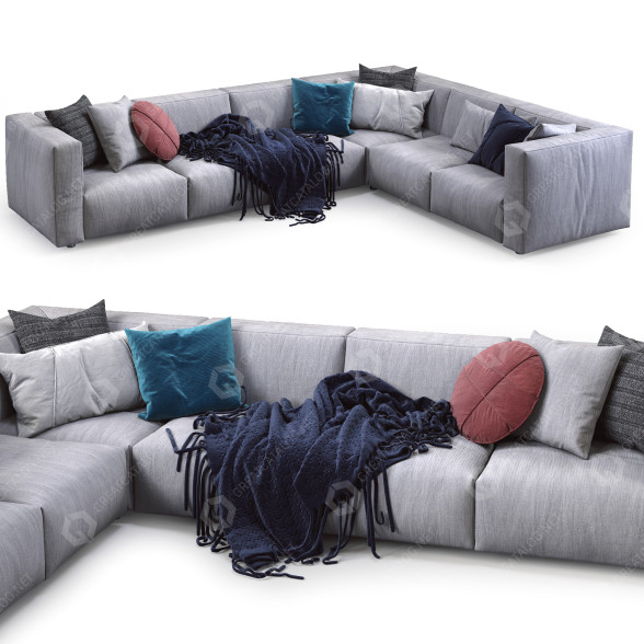 Sofa Prostoria Match 2 Gray model 3D