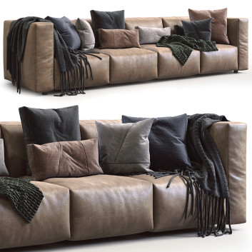 Sofa Prostoria Match Leather Brown