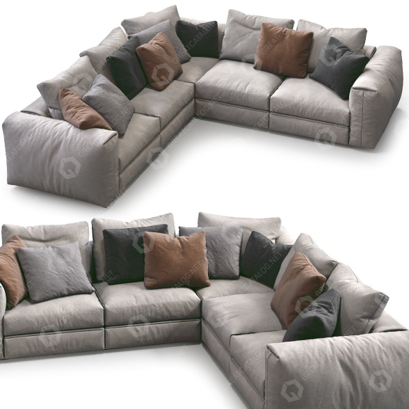 Sofa Flexform Asolo Beige 3D-Modell