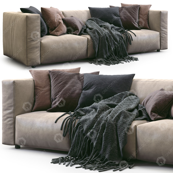 Sofa Prostoria Match Leather 2 model 3D