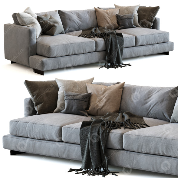 Sofa Flexform Long Island Gray 3D-Modell