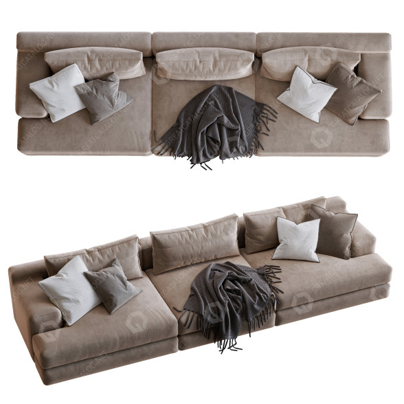 Sofa Cassina Miloe Beige 3D-Modell