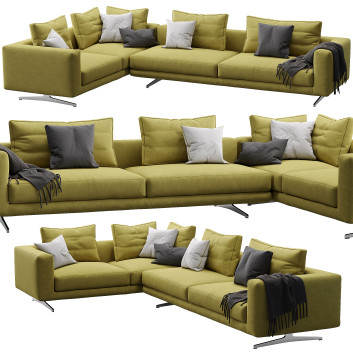 Canapé Flexform Campiello Yellow Modèle 3D