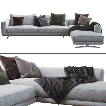 Canapé Flexform Campiello Corner Gray Modèle 3D