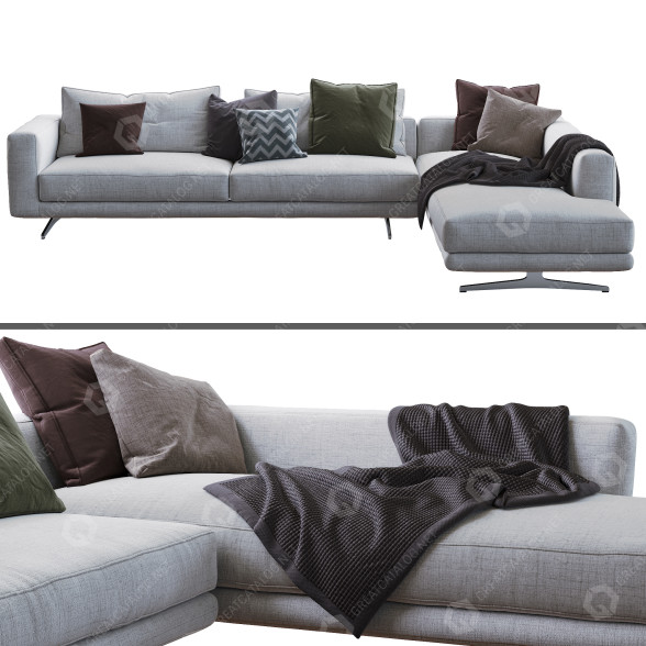 Диван Flexform Campiello Corner Gray 3D модель