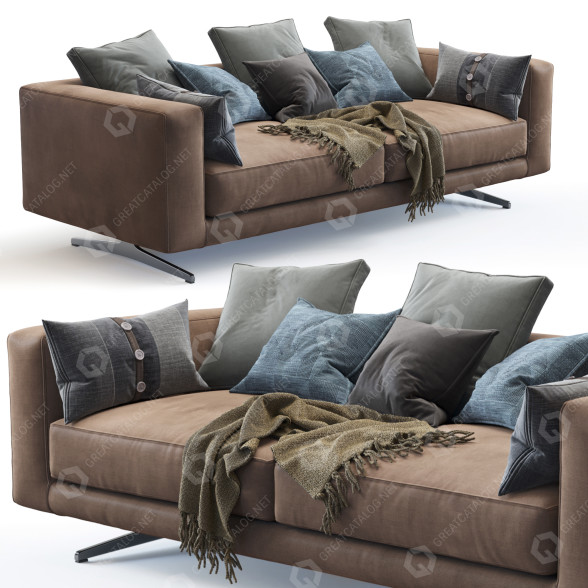 Sofa Flexform Campiello Brown 3D-Modell
