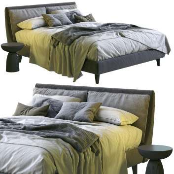 Кровать и тумбочки Twils Attico Gray