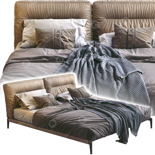 Cama Flexform Adda Beige Modelo 3D