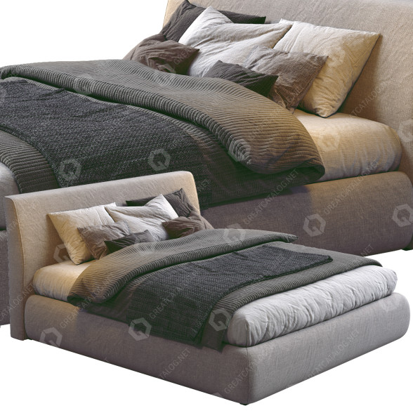 Кровать LeComfort Break Gray 3D модель