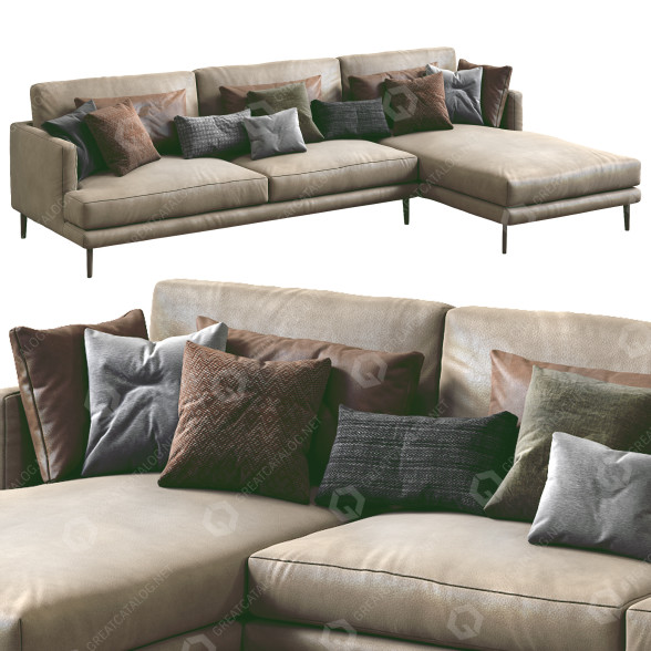 Sofá Bonaldo Paraiso Beige Modelo 3D