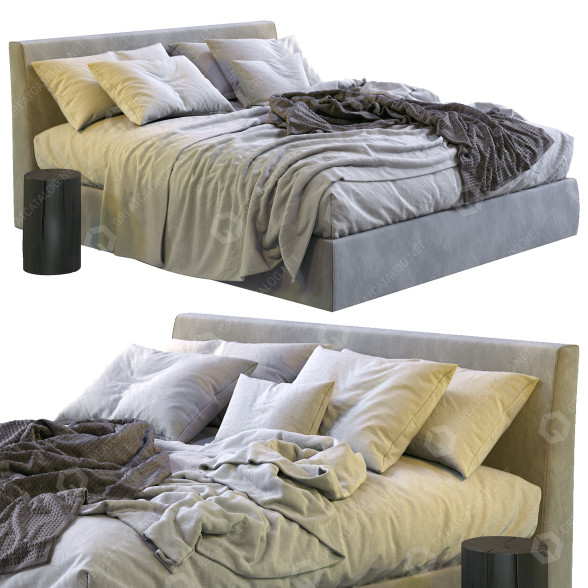 Bett und Nachttischchen Jesse Roger 3D-Modell