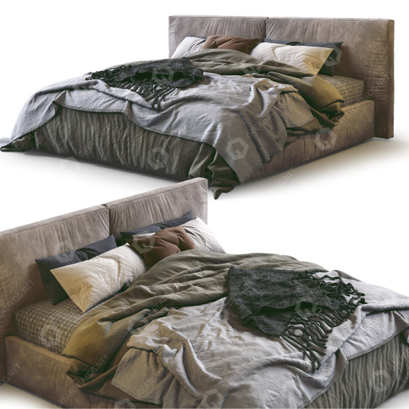 Ліжко Flexteam Miller Beige 3D модель
