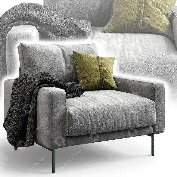 Sessel B&T Design Piu Single 3D-Modell