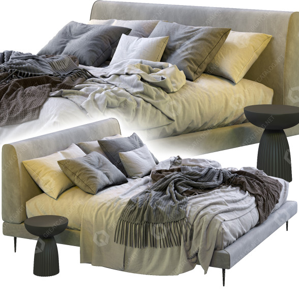 Ліжко та тумбочки BoConcept Arlington Gray 3D модель