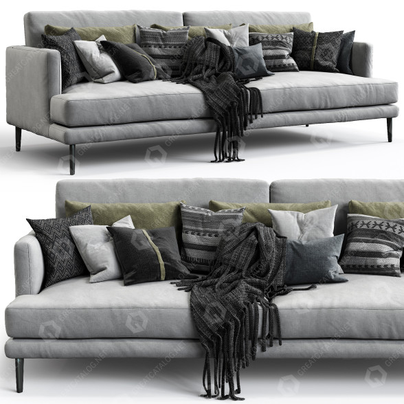 Диван Bonaldo Paraiso Gray 3D модель