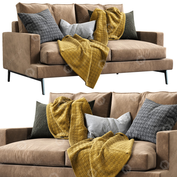 Диван Verzelloni Larsen Beige 3D модель