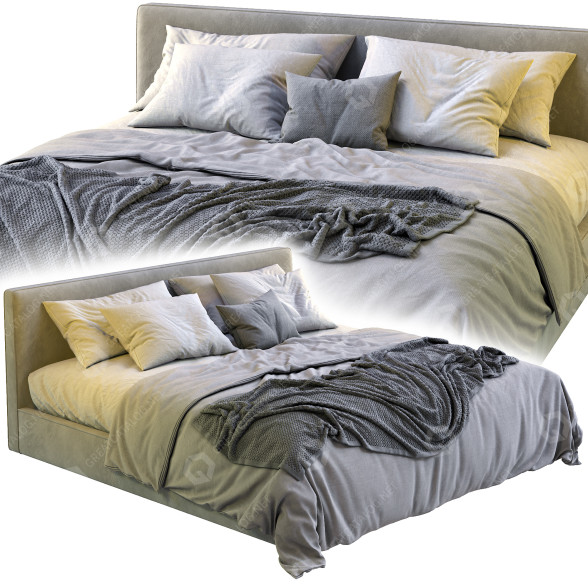Bett Alberta Laguna Gray 3D-Modell
