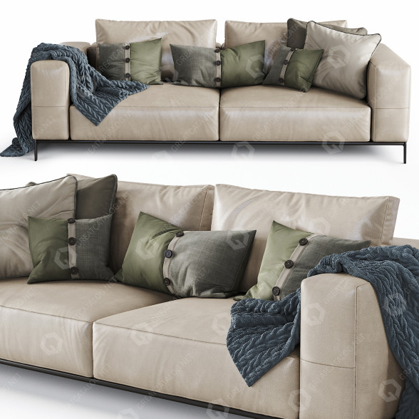 Sofa Flexform Ettore Beige 3D-Modell