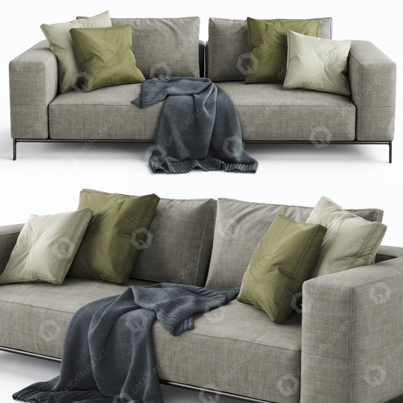 Диван Flexform Ettore Gray 3D модель