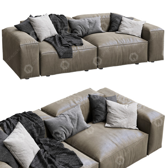 Sofa Living Divani Leather Extra Wall model 3D