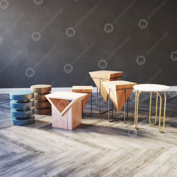 Couchtische Side Tables Set 04 3D-Modell