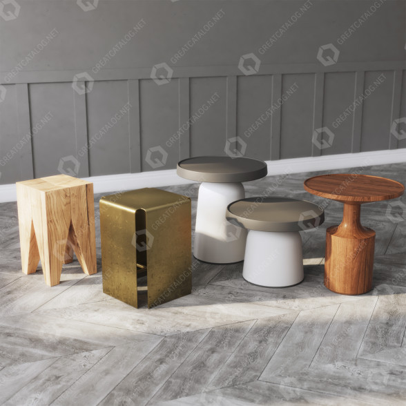 Журнальные столики Side Tables Set 06 3D модель