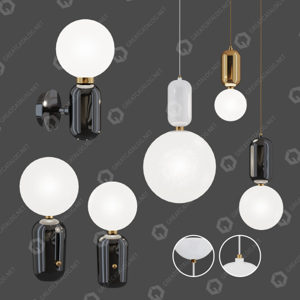 Lámpara Parachilna Aballs Modelo 3D